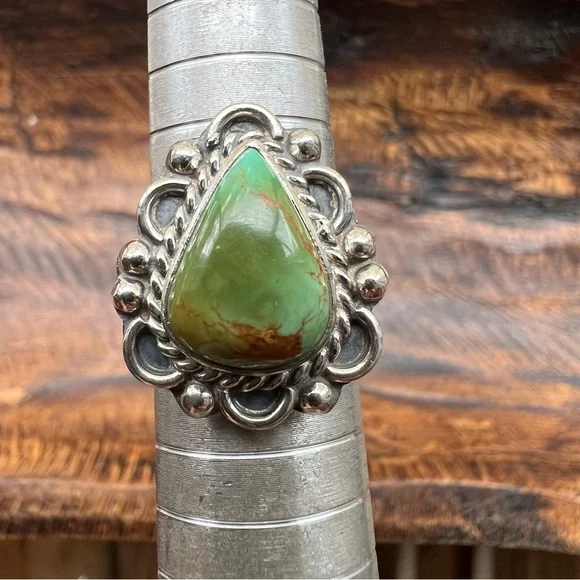 Sterling Silver Kingman Turquoise Ring Size 7 Southwestern - Picture 10 of 13